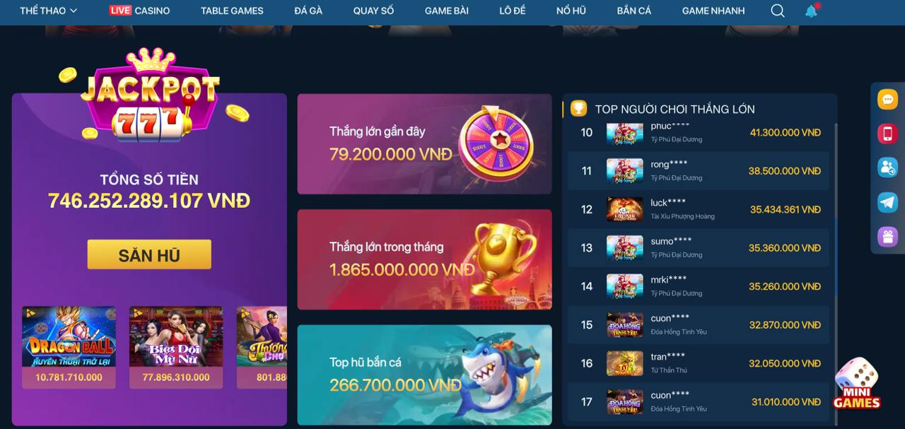 Giải thưởng Jackpot hấp dẫn tại fun88 bong88